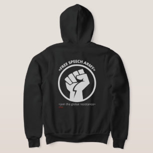 Camiseta camisola zip hoodie "FREE SPEECH ARMY"