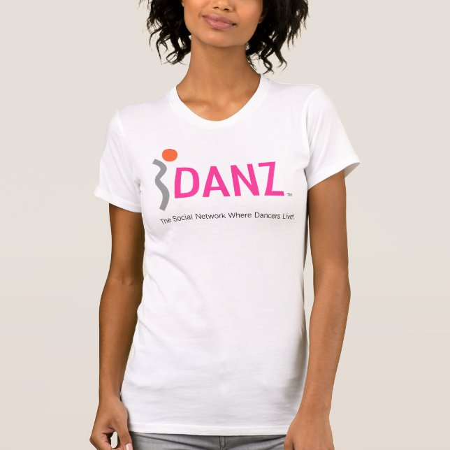 Camiseta Camisole branco do logotipo do iDANZ cabido (Frente)