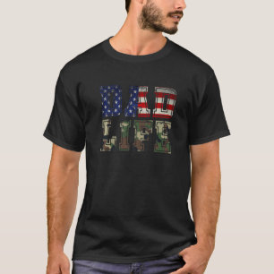 Camiseta Camma de Vida Pai Militar de Bandeira Americana