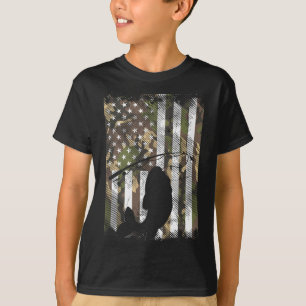 Camiseta Camo American Flag Fish Fisheries Patriotic Fisher