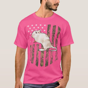 Camiseta Camo American Flag Gerbil 4 De Julho Fazenda Anima