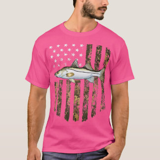 Camiseta Camo American Flag Snook Fisheries 4 De Julho
