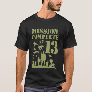 Camiseta Camo Aniversário de Adolescente Menino Militar 13