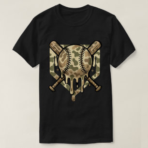 Camiseta Camo Baseball Dribla Shirt para Meninos e Jogadore