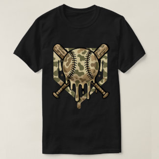 Camiseta Camo Baseball Dribla Shirt para Meninos e Jogadore