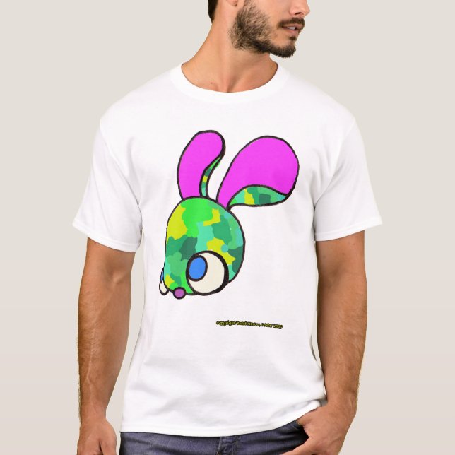 Camiseta Camo Bunny em Branco (Frente)