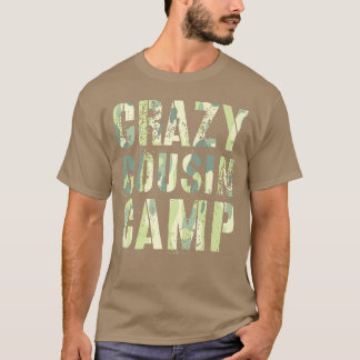 Camiseta Camo CRAZY COUSIN CAMP Engraçado vovó vovô reedu