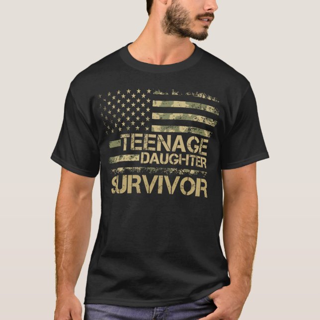 Camiseta Camo Dia de os pais de Sobrevivência da Filha da a (Frente)