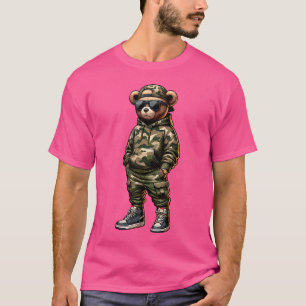Camiseta Camo Hip Hop Teddy Bear Rapper Legal Gra