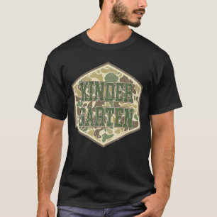 Camiseta Camo Jardim de Infância Olá Menino Kinder Alunos d
