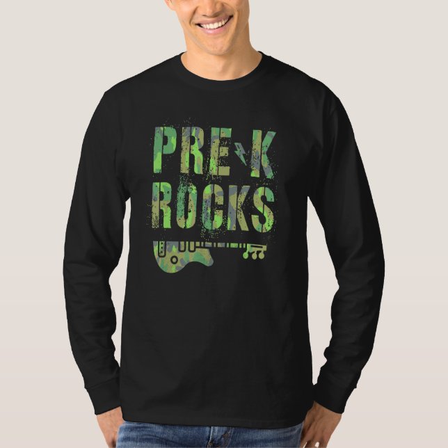 Camiseta Camo Pre K Rocks Camp Teacher Squad Pre School Kid (Frente)