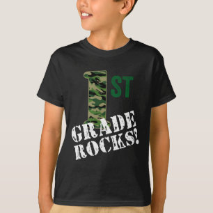 Camiseta Camo Rocks Da Classe 1rua Primeiro Gráfico De Volt