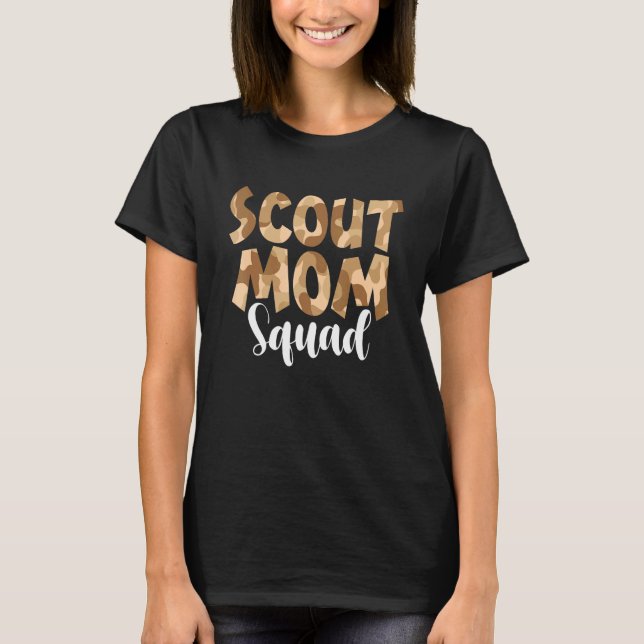 Camiseta Camo Scout Mamãe Esquadrão De Volta Para O Profess (Frente)