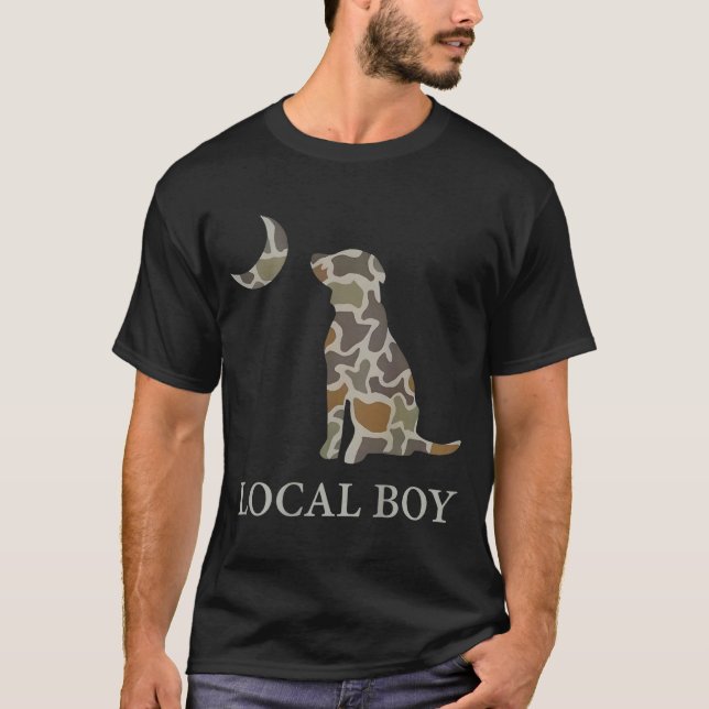 Camiseta Camo Southern Local Boy Duck Hunting Black Lab Out (Frente)