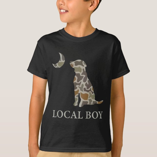 Camiseta Camo Southern Local Boy Duck Hunting Black Lab Out (Frente)
