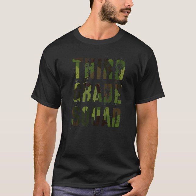 Camiseta Camo Third Grade Squad Teacher Hello 3rd Grader Vi (Frente)
