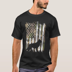 Camiseta Camo U Flag German shepherd Vintage K9 Dog Patrio
