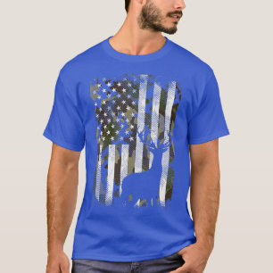 Camiseta Camo US Flag Deer Elk Buck Camoflage Hunting Pai