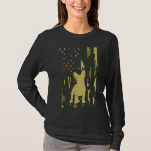 Camiseta Camo US Flag French Buldog Frenchie Patriot Dog L