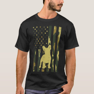 Camiseta Camo US Flag French Buldog Frenchie Patriot Dog L