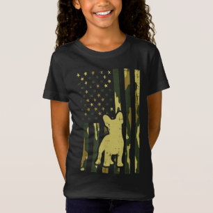 Camiseta Camo US Flag French Buldog Frenchie Patriot Dog L
