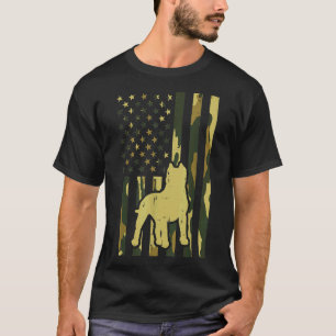 Camiseta Camo Us Flag Pitbull Vintage Patriot Pittie Dog Lo