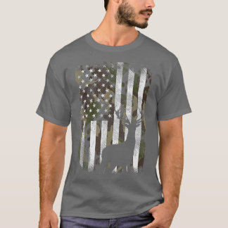 Camiseta Camoflage Caça à Fome, Bandeira do Camo EUA Deer E