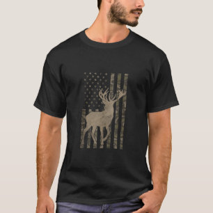 Camiseta Camoflage Caça à Fome, Bandeira do Camo EUA Deer E