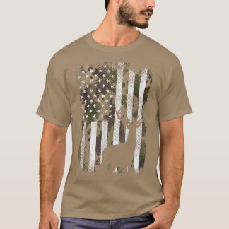 Camiseta Camoflage Caça à Fome, Bandeira do Camo EUA Deer E