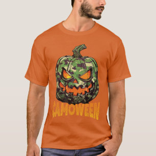 Camiseta Camoue de Halloween Abóbora Assustadora Terror Cam