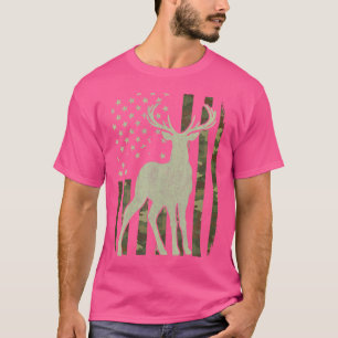 Camiseta Camouflage American Flag Usa Hunter Deer Hunter E