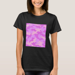 Camiseta Camouflage Art Bonito Patterno Camo rosa claro