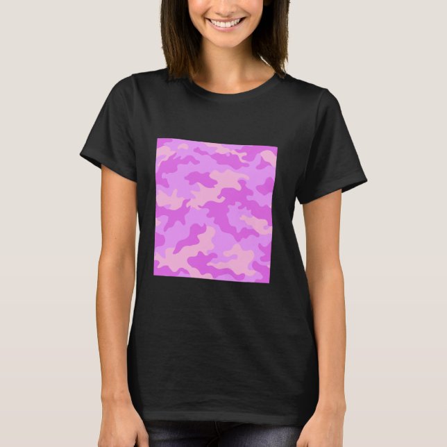 Camiseta Camouflage Art Bonito Patterno Camo rosa claro (Frente)