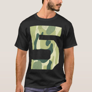 Camiseta Camouflage Bday Boy 5Y Pequeno Oficial Militar 5