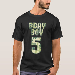 Camiseta Camouflage Bday Boy 5Y Pequeno Oficial Militar 5