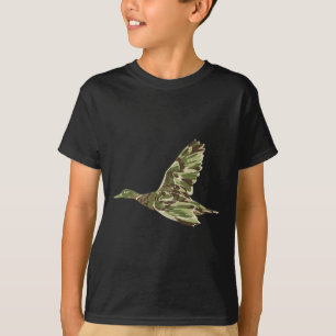 Camiseta Camouflage Camo Duck Camo Duck Voando Mallard Caça