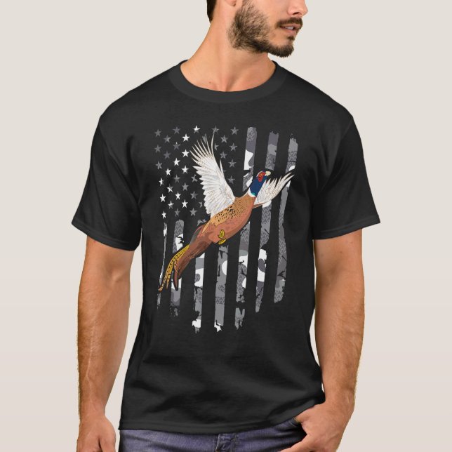 Camiseta Camouflage Pheasant Hunter Ameri (Frente)
