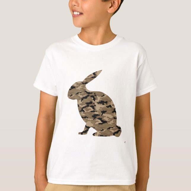 Camiseta Camouflage Rabbit Silhouette (Frente)