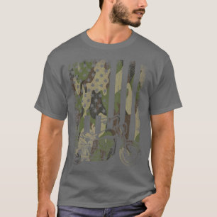 Camiseta Camouflage US Flag Motorcycle United States Bike