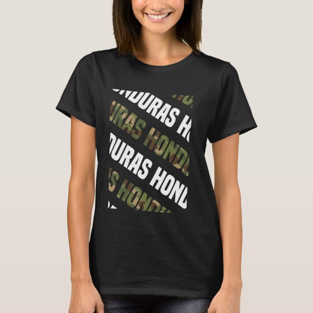 Camiseta Camouflage Verde com padrões Honduras (Frente)