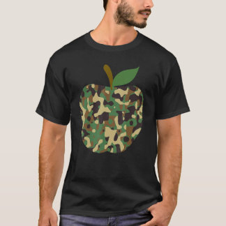 Camiseta Camouflaged Apple First Day Of School Teaching Tea