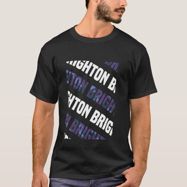 Camiseta Camouflagem Roxa de Padrão Brighton Camo (Frente)