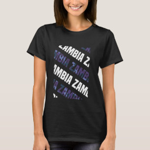 Camiseta Camouflagem Roxa de Padrão Zâmbia Camo