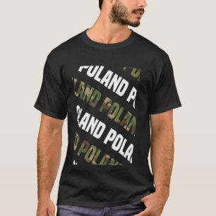 Camiseta Camouflagem Verde Padrão de Polônia Camo