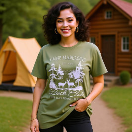 Camiseta Camp Bachelorette Forest Moss Última Trilha Acampa