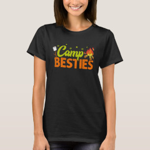 Camiseta Camp Besties Acampando Lá Fora Campers Meninas Via