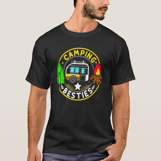 Camiseta Camp Besties Camping   Happy Camper (Frente)