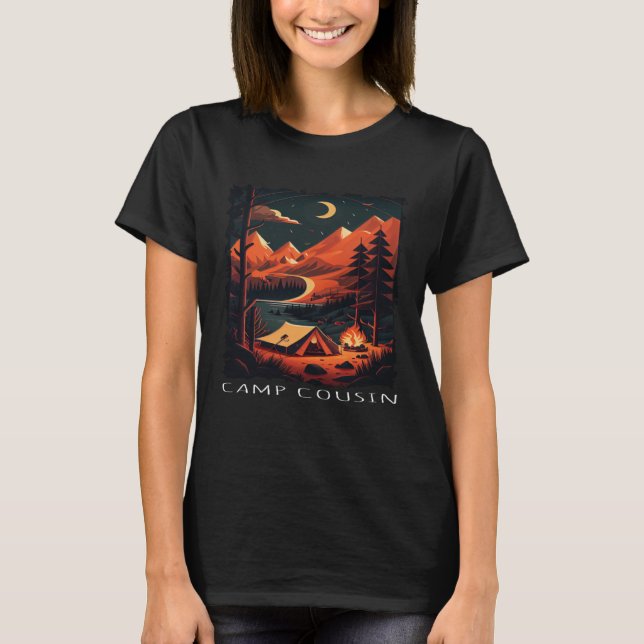 Camiseta Camp Cousin  retro camping (Frente)