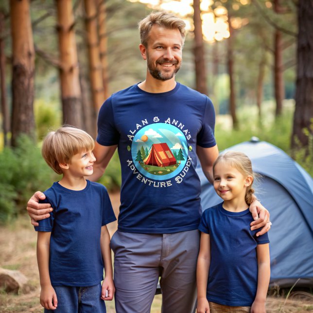 Camiseta Camp de Aventura da Família Personalizada - Nome P (Criador carregado)