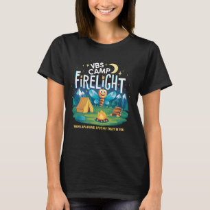 Camiseta Camp Firelight VBS Camp Vacp Bíblia School Fire